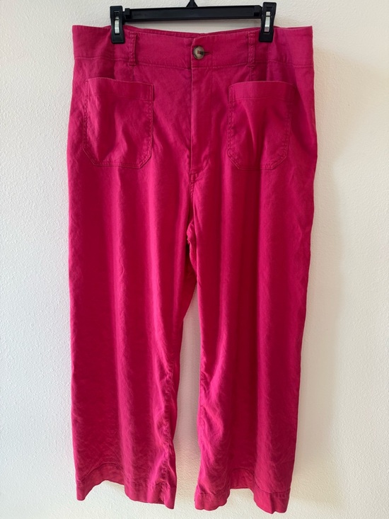 Anthropologie Pants - Anthropologie Maeve Colette Hot Pink Linen Blend Wide Leg Pants